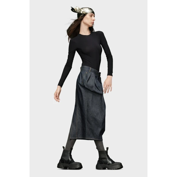 Maison Margiela Technical Jersey Crew-Neck Bodysuit in Black | Bodysuit | Coveti