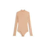 Maison Margiela Technical Jersey Turtleneck Bodysuit in Nude | Coveti