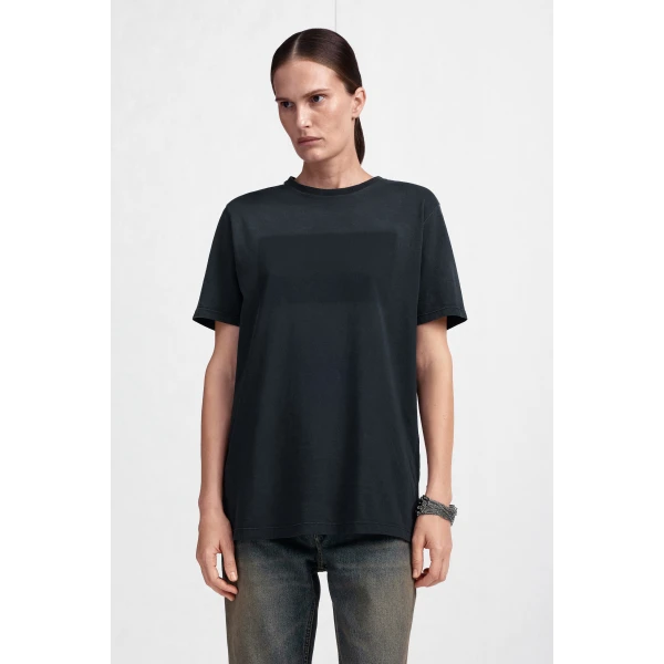 Maison Margiela Tonal Patch Cotton Jersey T-Shirt in Black | T-shirts | Coveti