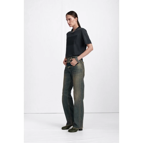 Maison Margiela Tonal Patch Cotton Jersey T-Shirt in Black | T-shirts | Coveti