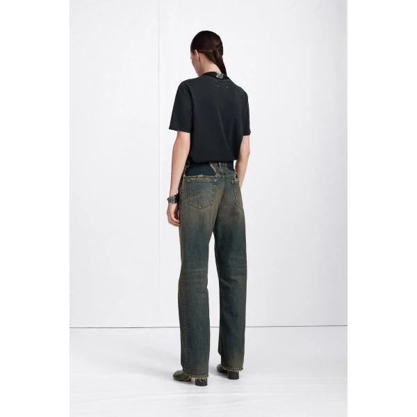 Maison Margiela Tonal Patch Cotton Jersey T-Shirt in Black | T-shirts | Coveti