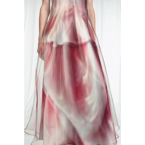 Maison Margiela Trompe L'oeil Organza Slip Dress in Multicolour | Midi Dresses | Coveti