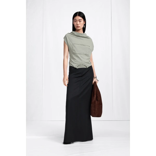 Maison Margiela Twisted Back Cotton Top in Sage Green | Tops | Coveti