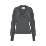 Maison Margiela Twisted Knit Crewneck Sweater in Grey | Coveti