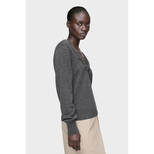 Maison Margiela Twisted Knit Crewneck Sweater in Grey | Sweaters | Coveti