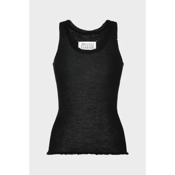 Maison Margiela Twisted Knit Tank Top in Black | Sleeveless | Coveti