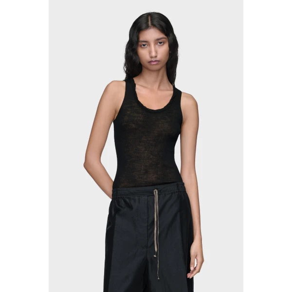 Maison Margiela Twisted Knit Tank Top in Black | Sleeveless | Coveti