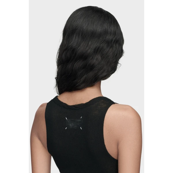 Maison Margiela Twisted Knit Tank Top in Black | Sleeveless | Coveti