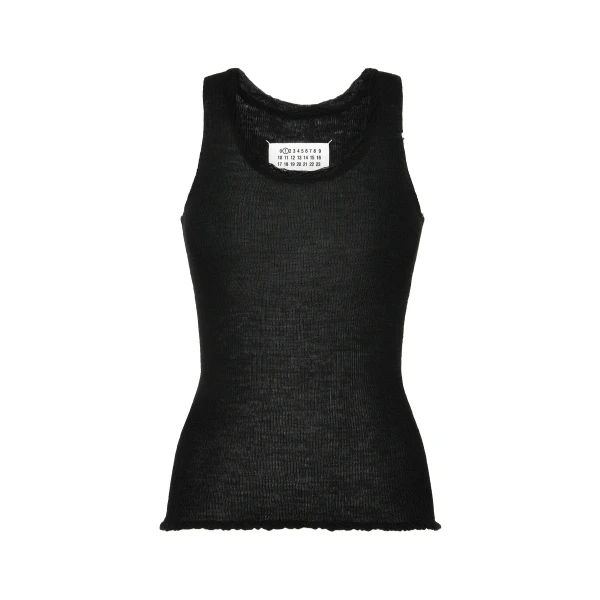 Twisted Knit Tank Top in Black