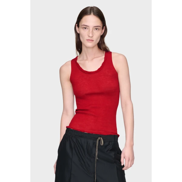 Maison Margiela Twisted Knit Tank Top in Red | Sleeveless | Coveti