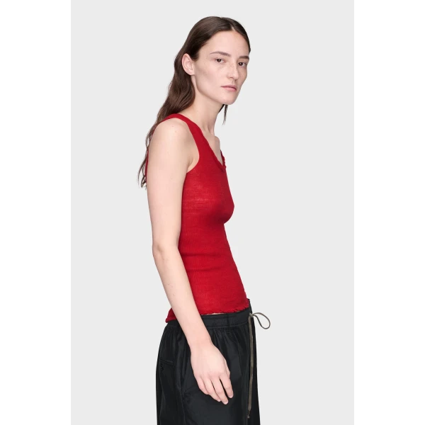 Maison Margiela Twisted Knit Tank Top in Red | Sleeveless | Coveti