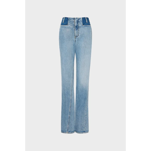 Maison Margiela Two-Tone Denim Trousers in Blue | Pants | Coveti