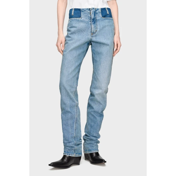 Maison Margiela Two-Tone Denim Trousers in Blue | Pants | Coveti