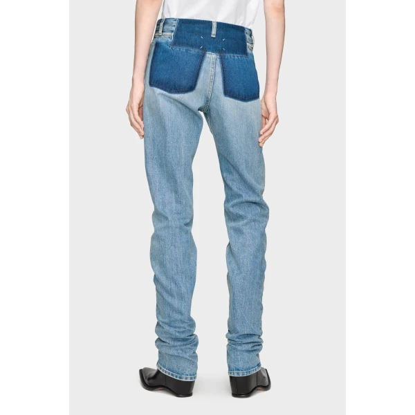 Maison Margiela Two-Tone Denim Trousers in Blue | Pants | Coveti