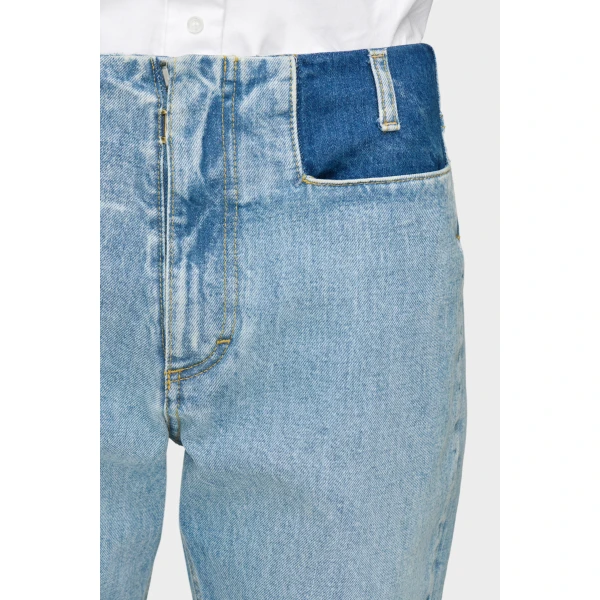 Maison Margiela Two-Tone Denim Trousers in Blue | Pants | Coveti