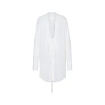 Maison Margiela V-Neck Shirt Dress in White | Coveti