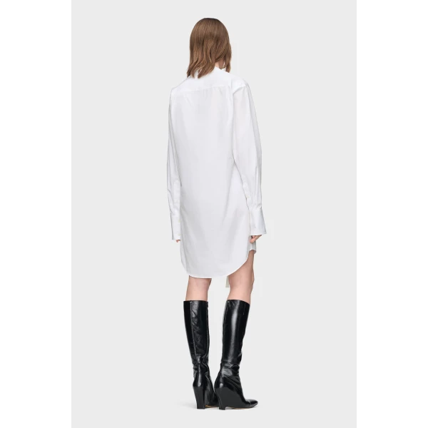 Maison Margiela V-Neck Shirt Dress in White | Midi Dresses | Coveti