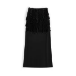 Maison Margiela Velvet Panel Maxi Skirt in Black | Coveti