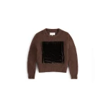 Maison Margiela Velvet-Panel Wool Sweater in Brown Maison Margiela Velvet-Panel Wool Sweater in Brown | Coveti