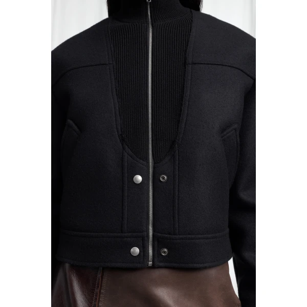 Maison Margiela Virgin Wool Bomber Jacket in Black | Jackets | Coveti