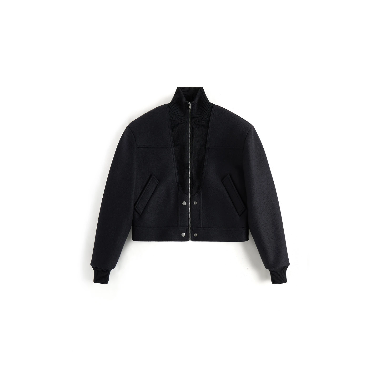 Maison Margiela Virgin Wool Bomber Jacket in Black Maison Margiela Virgin Wool Bomber Jacket in Black | Coveti