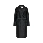 Maison Margiela Virgin Wool Double-Breasted Coat in Black | Coveti