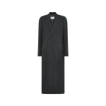 Maison Margiela Virgin Wool Long Coat in Black | Coveti