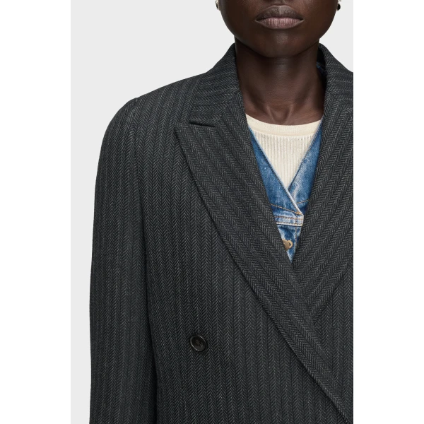 Maison Margiela Virgin Wool Long Coat in Black | Wool Coat | Coveti