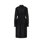 Maison Margiela Virgin Wool Midi Shirt Dress in Black | Coveti