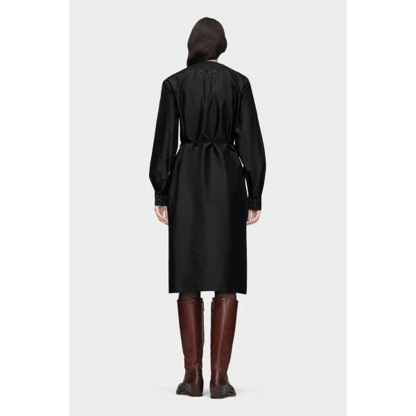 Maison Margiela Virgin Wool Midi Shirt Dress in Black | Midi Dresses | Coveti