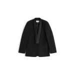 Maison Margiela Virgin Wool Tuxedo Blazer in Black | Coveti