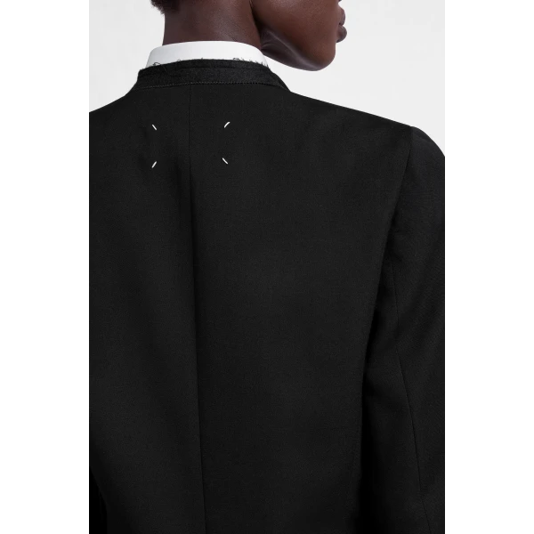 Maison Margiela Virgin Wool Tuxedo Blazer in Black | Blazers | Coveti