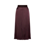 Maison Margiela Washed Silk Satin Midi Skirt in Plum Purple | Coveti