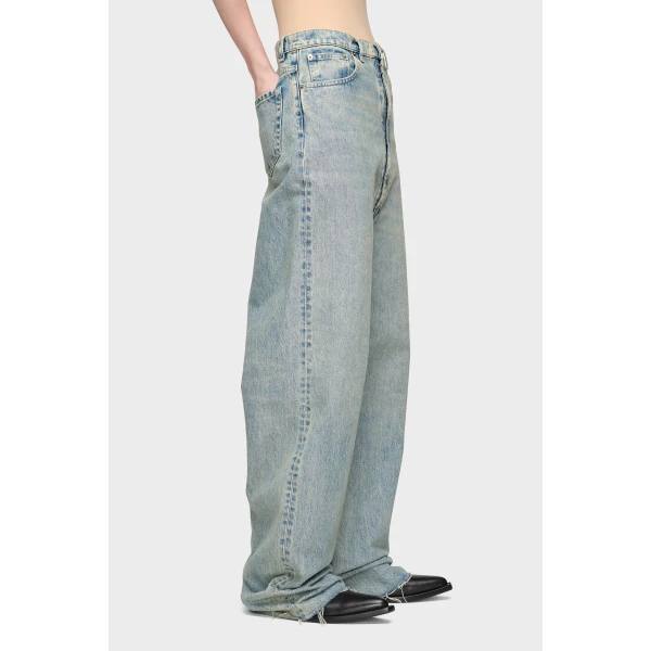 Maison Margiela Wide-Leg Jeans in Light Blue | Denim | Coveti