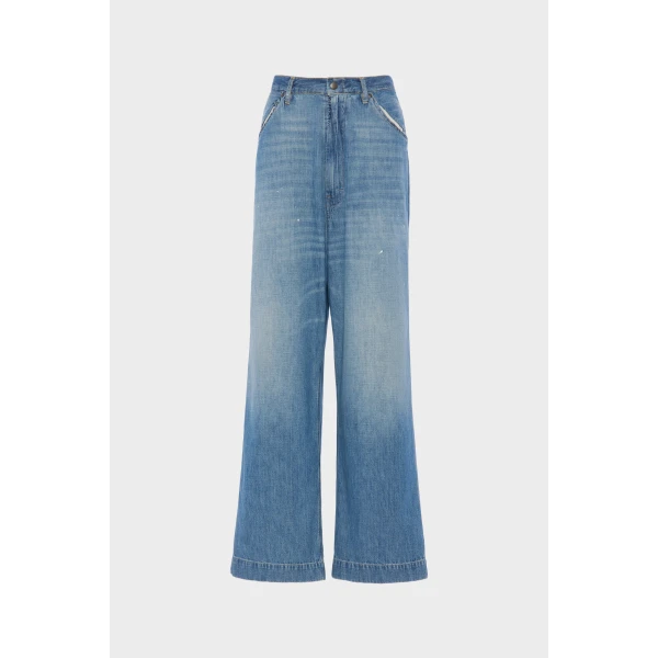 Maison Margiela Wide-Leg Jeans in Vintage Medium Blue | Denim | Coveti