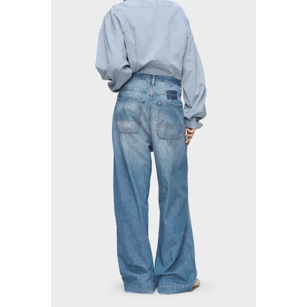 Maison Margiela Wide-Leg Jeans in Vintage Medium Blue | Denim | Coveti