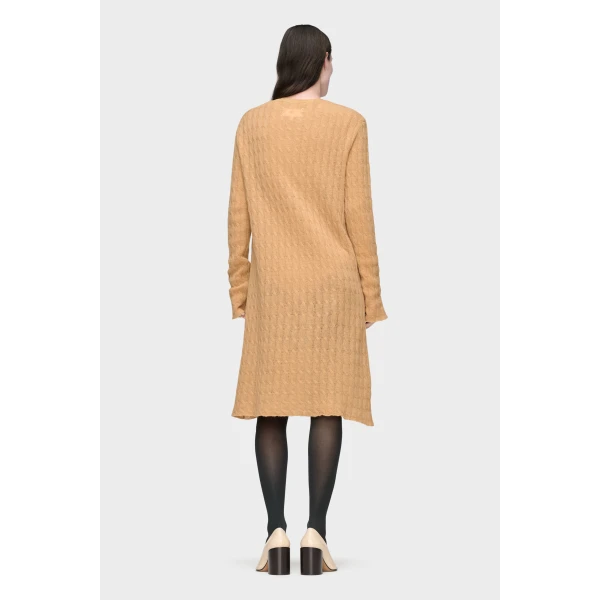 Maison Margiela Wool Cashmere Knit Midi Dress in Camel | Midi Dresses | Coveti