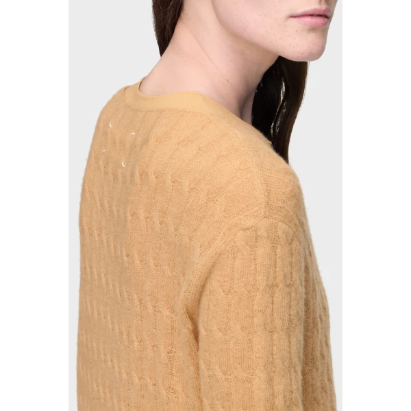 Maison Margiela Wool Cashmere Knit Midi Dress in Camel | Midi Dresses | Coveti