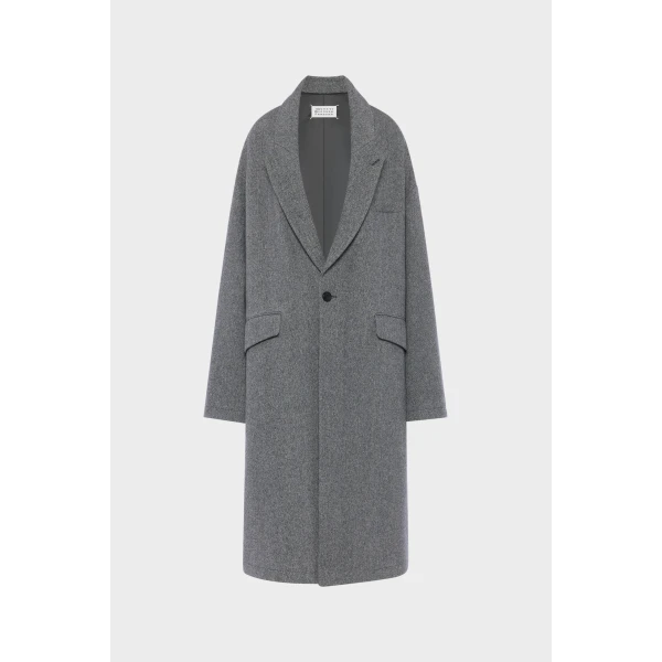 Maison Margiela Wool Coat in Black | Wool Coat | Coveti