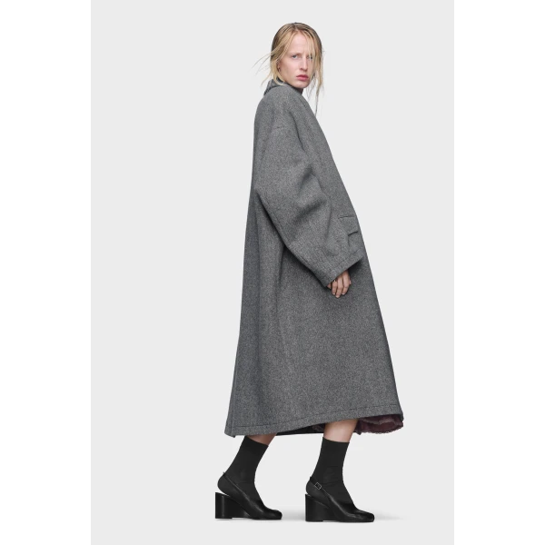Maison Margiela Wool Coat in Black | Wool Coat | Coveti