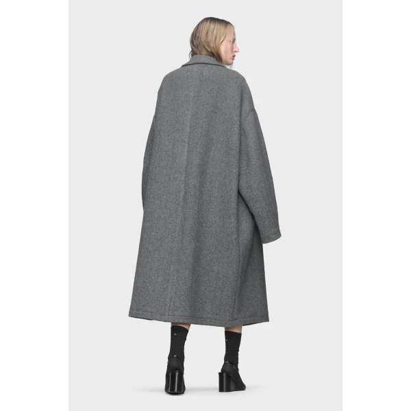 Maison Margiela Wool Coat in Black | Wool Coat | Coveti