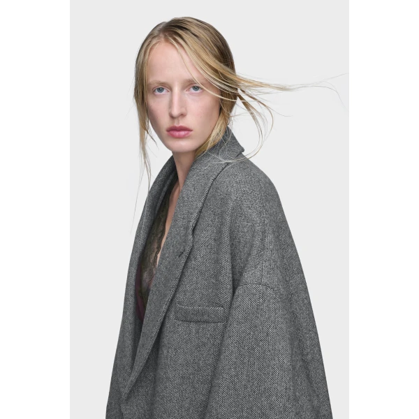 Maison Margiela Wool Coat in Black | Wool Coat | Coveti