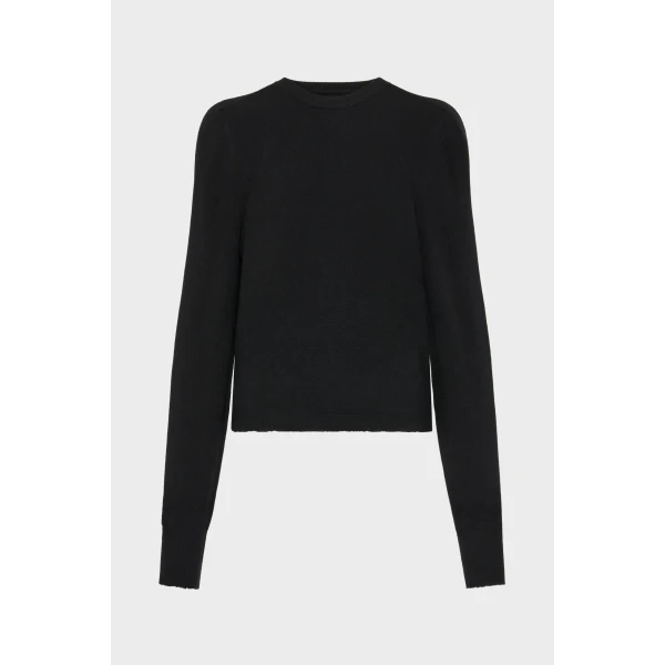 Maison Margiela Wool Knit Top in Black | Sweaters | Coveti