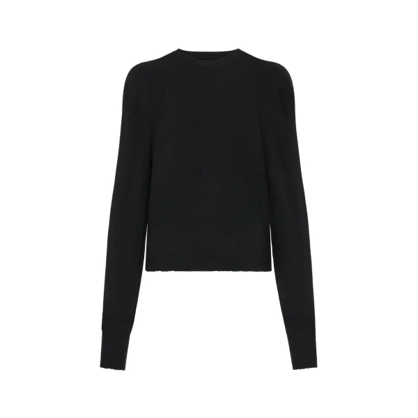 Wool Knit Top in Black