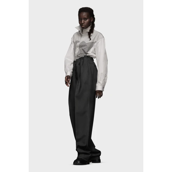 Maison Margiela Wool Mohair Trousers in Dark Avion | Tailored pants | Coveti