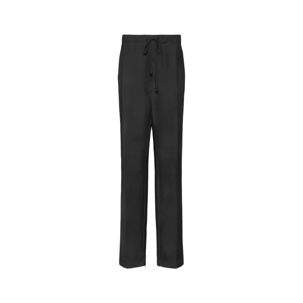 Wool Mohair Trousers in Dark Avion