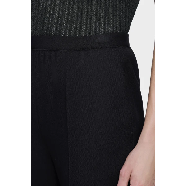 Maison Margiela Wool Straight-Leg Trousers in Black | Tailored pants | Coveti