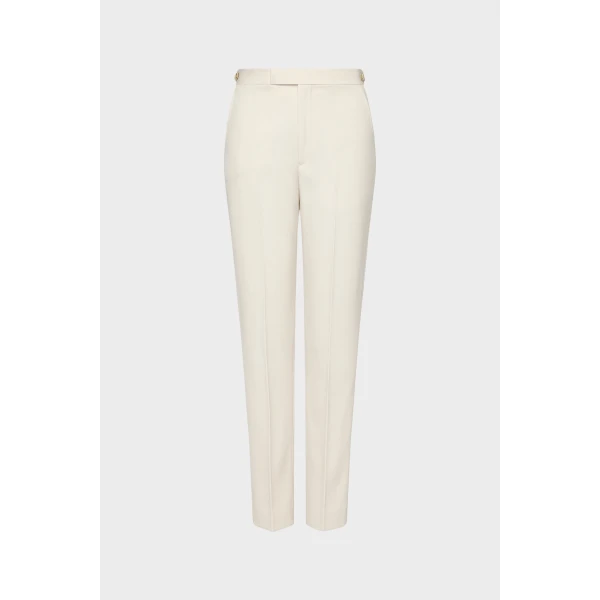 Maison Margiela Wool Tailored Trousers in Ecru | Tailored pants | Coveti