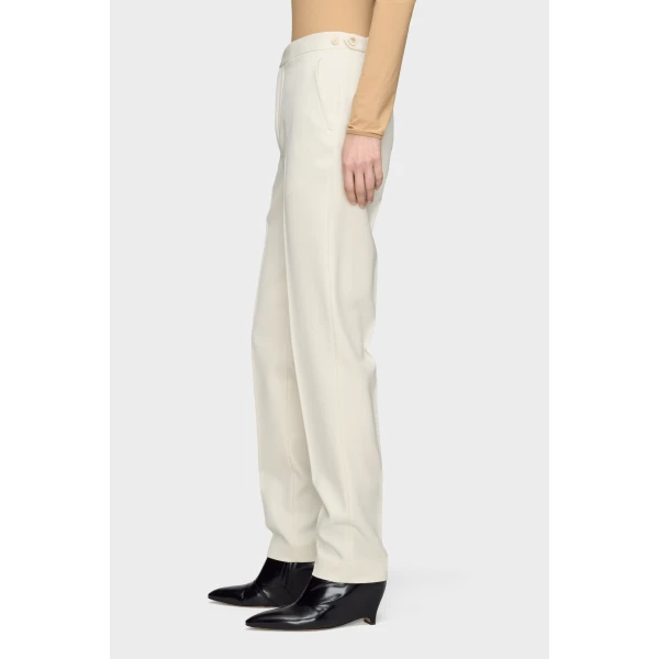 Maison Margiela Wool Tailored Trousers in Ecru | Tailored pants | Coveti