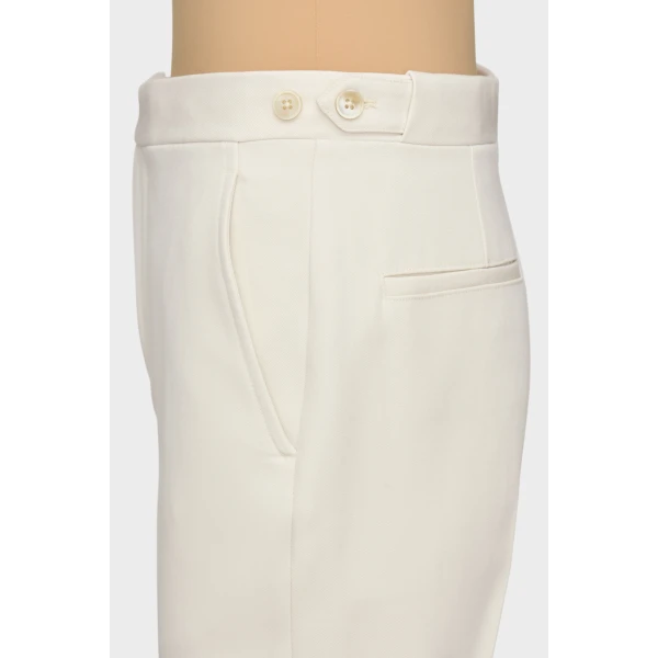 Maison Margiela Wool Tailored Trousers in Ecru | Tailored pants | Coveti